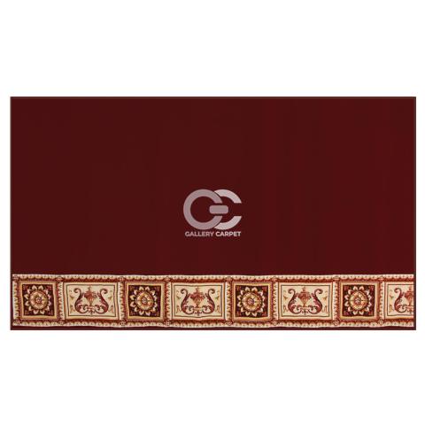 Sajadah masjid Super Tabriz motif kotak polos warna merah kode 7704A posisi horizontal