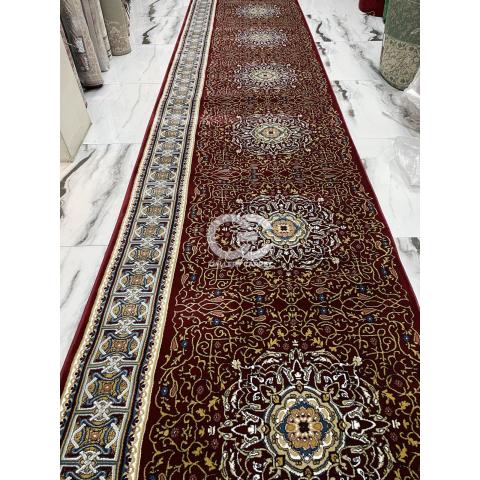Karpet Sajadah Rol Masjid buatan Turki merk Turkishtan Mosque (Turki) warna coklat dan motif klasik