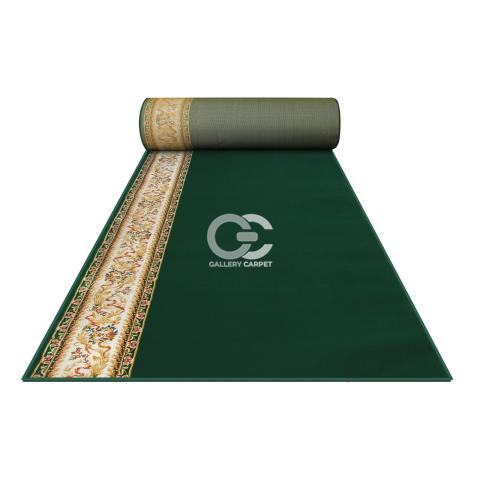 Sajadah masjid merk Super Royal motif klasik polos warna hijau kode 7663A posisi vertikal