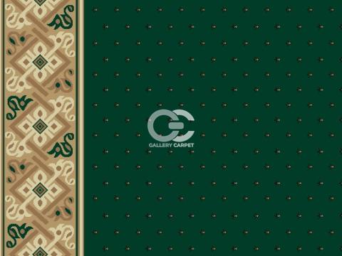 Karpet Sajadah Rol Masjid buatan Turki merk Taj Mahal (Turki) warna hijau dan motif bintik, kotak