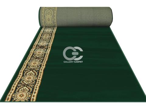 Sajadah masjid merk Platinum motif Bunga Polos warna Hijau kode 6411 posisi vertikal