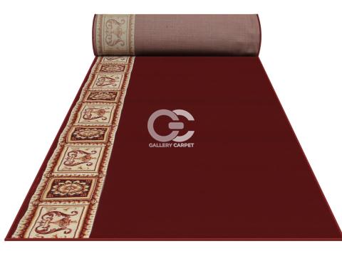 Sajadah masjid Super Tabriz motif kotak polos warna merah kode 7704A posisi vertikal