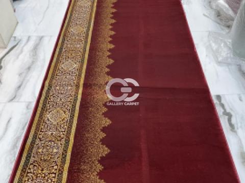 Karpet Sajadah Rol Masjid buatan Turki merk Turkishtan Mosque (Turki) warna merah dan motif klasik