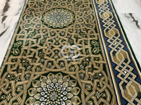 Karpet Sajadah Rol Masjid buatan Turki merk Prestige Mosque (Turki) warna hitam motif klasik posisi vertikal