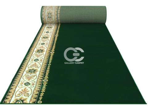 Sajadah masjid merk Super Tabriz motif hati polos warna hijau kode 7662A posisi vertikal