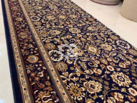 Karpet Sajadah Rol Masjid buatan Turki merk Taj Mahal (Turki) warna biru dan motif klasik